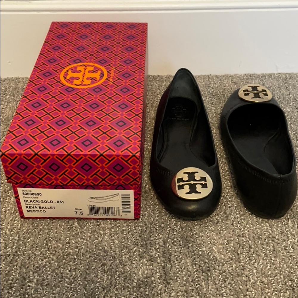 Tory Burch Reva ballet flat black/ gold